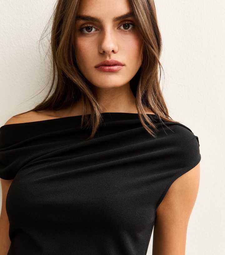 Black Gathered Off The Shoulder Top New Look — free download