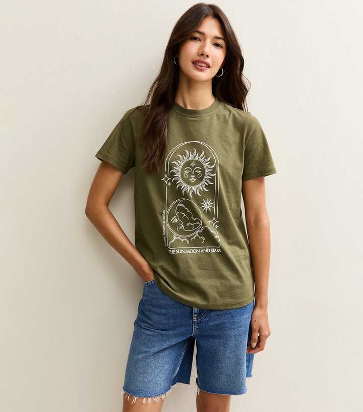 Green Celestial Print Relaxed T-shirt