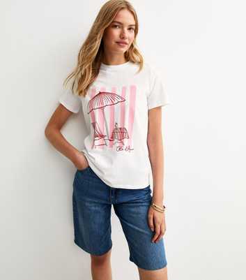 White Deck Chair Print T-Shirt