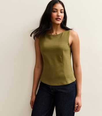 Green Jersey Ponte Tank Top