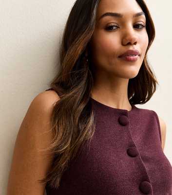 Maternity Burgundy Compact Knit Split Waistcoat