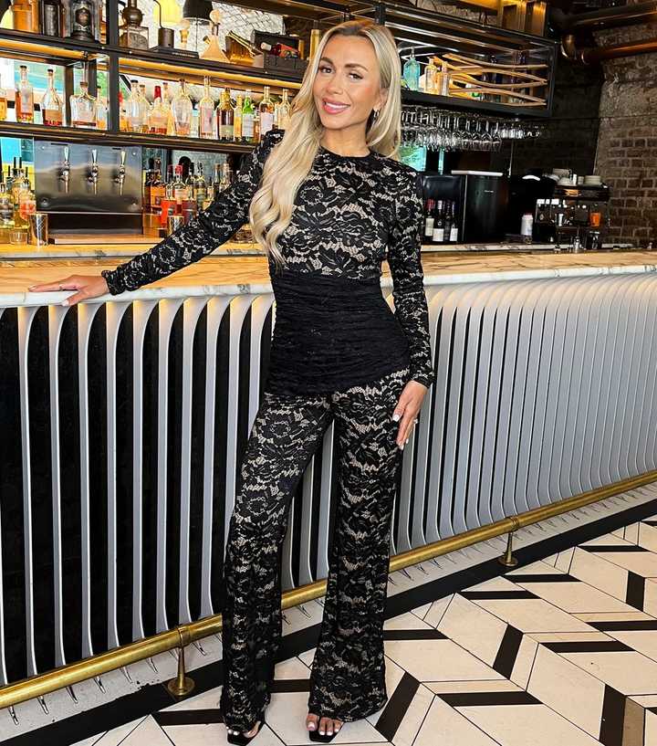 AX Paris Black Lace Flared Leg Jumpsuit