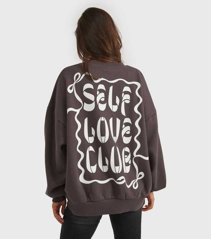 Skinnydip Grey Self Love Club Printed Sweatshirt