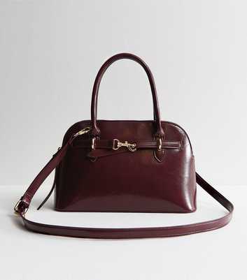Burgundy Dog Clip Top Handle Bag