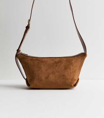 Tan Faux Suede Sling Bag