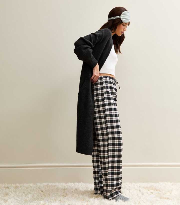 Black Check Print Pyjama Bottoms