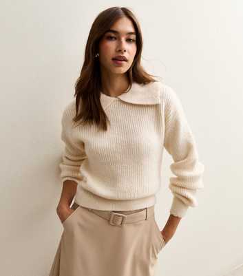 Cream Midweight Ribbed Knit Jumper