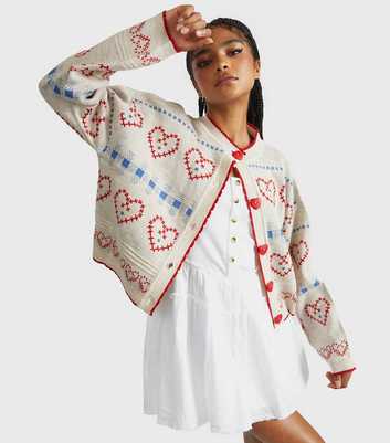 Skinnydip Heart Stitch Knitted Cardigan