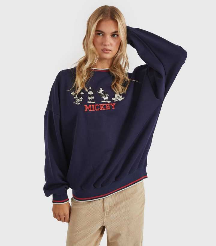 Skinnydip Navy  Mickey Mouse and Friends Embroidered Sweatshirt
