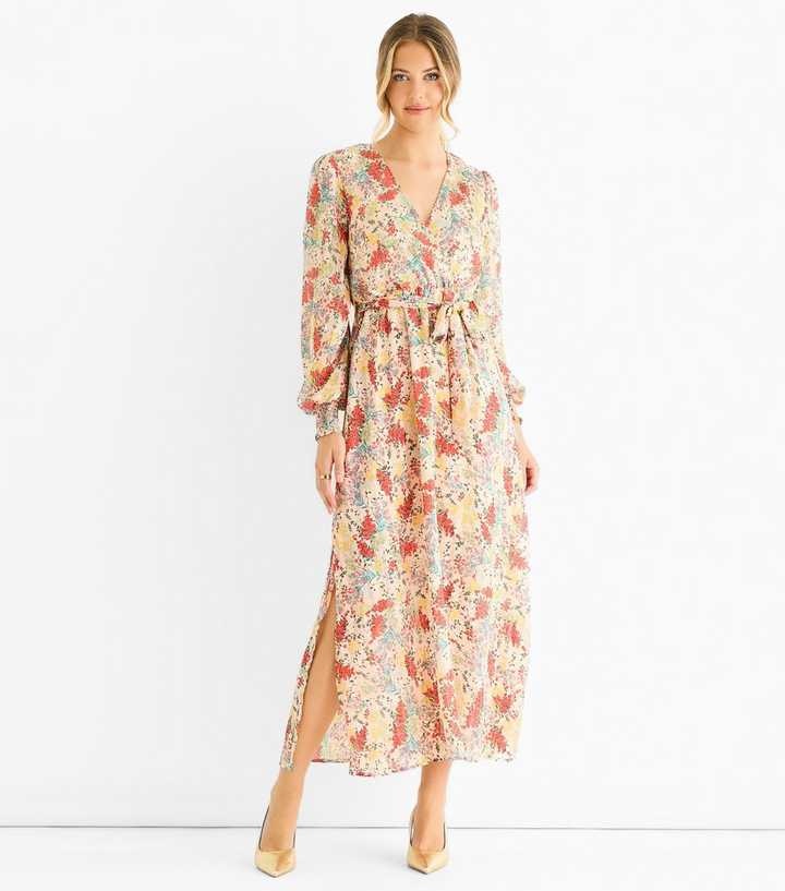 Gini London Multicoloured Floral Wrap Midi Dress