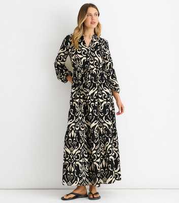 Gini London Black Printed Maxi Dress