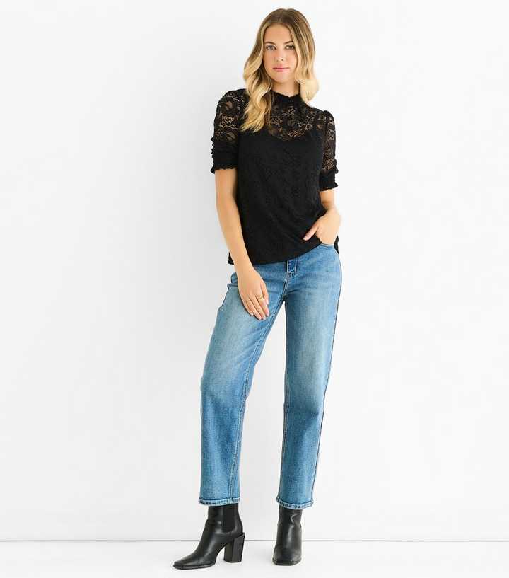 Gini London High Neck Lace Blouse