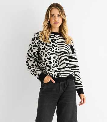 Gini London Black Animal Patterned Jumper