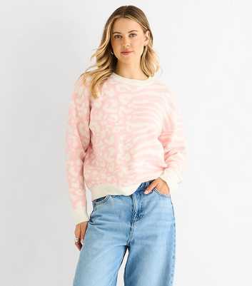 Gini London Pink Zebra Patterned Jumper