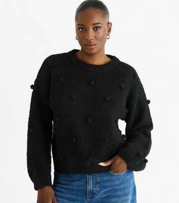 Gini London Black Bobble Applique Jumper