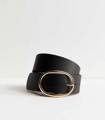 Black Oval Buckle Belt