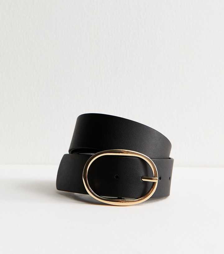 Black Oval Buckle Belt