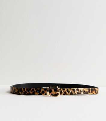 Brown Reversible Leopard Print Jean Belt