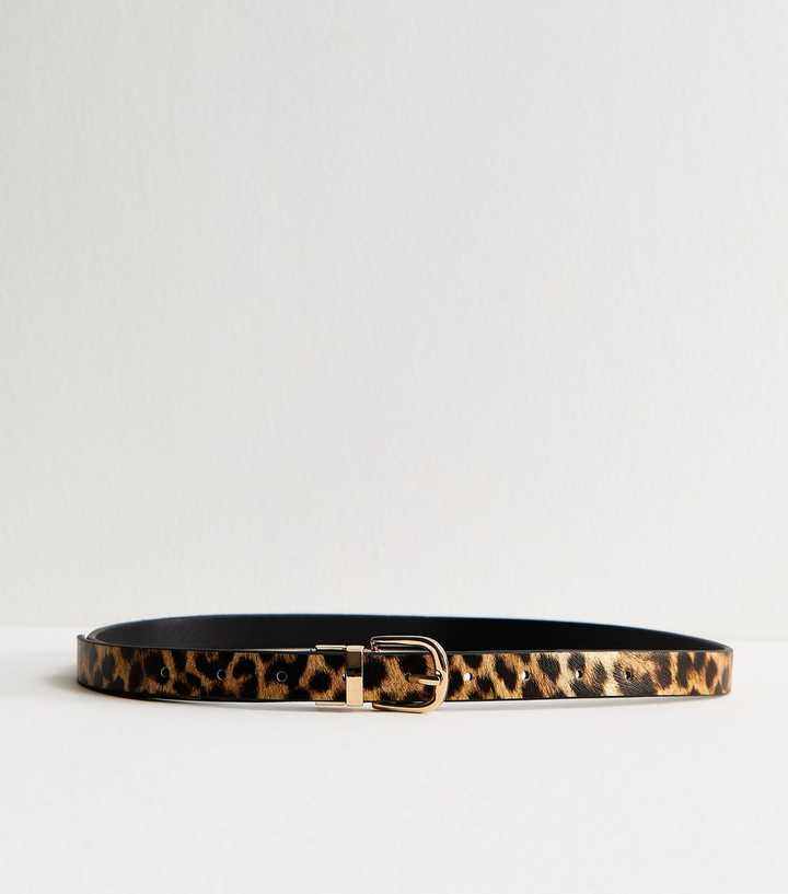 Brown Reversible Leopard Print Jean Belt