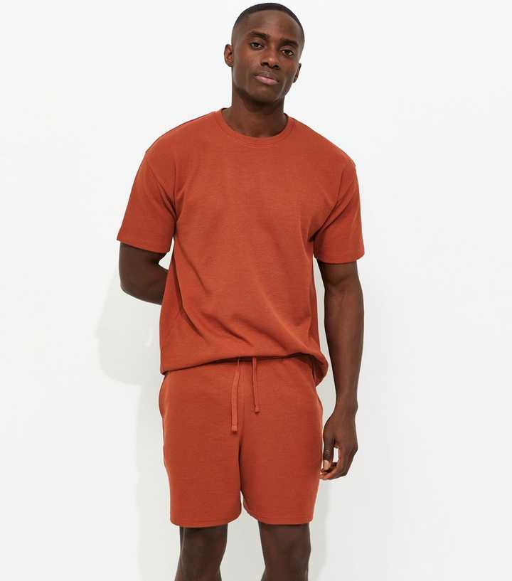 Brown Regular Waffle Texture Shorts