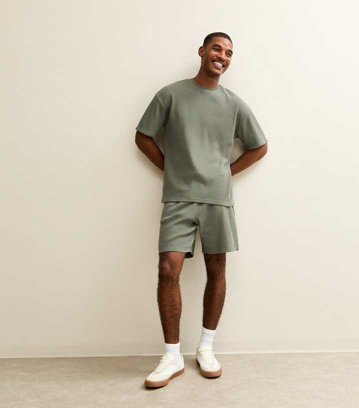 Light Khaki Regular Waffle Texture Shorts