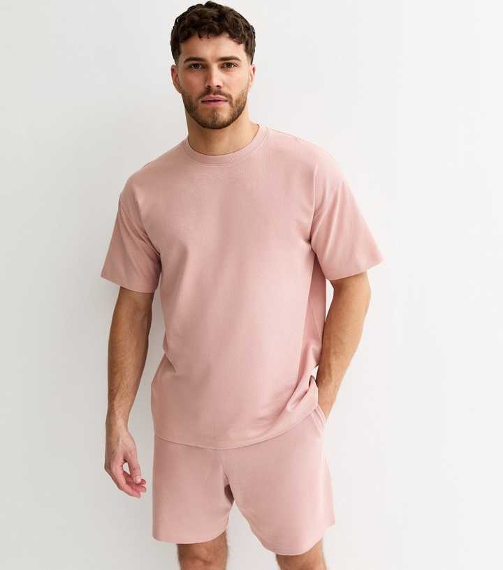 Pink Regular Waffle Texture Shorts