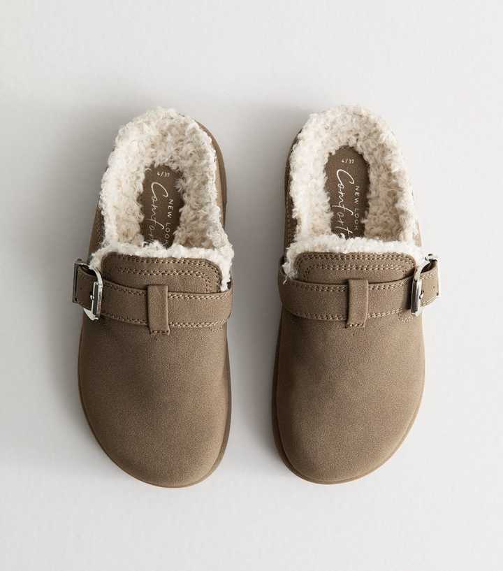 Light Brown Faux Fur Lined Clog