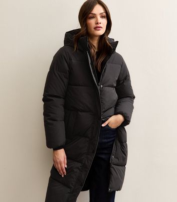Tall Black Longline Puffer Coat New Look
