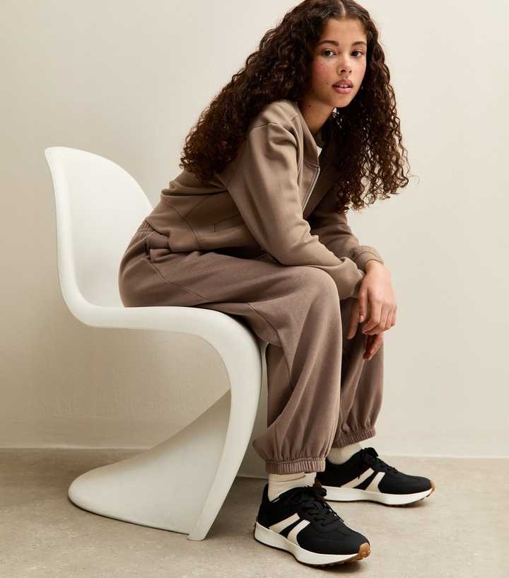 Girls Camel Oversized Joggers