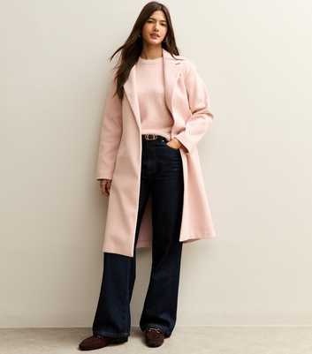 Pink Open Front Longline Coat
