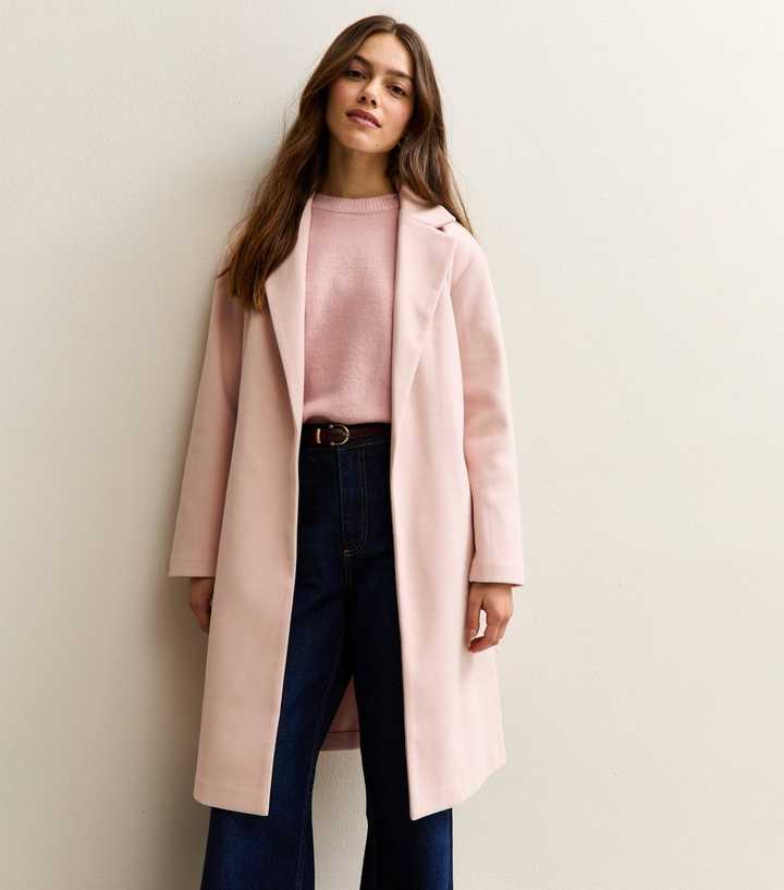 Petite Pale Pink Longline Formal Coat