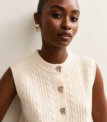 Cream Cable Knit Waistcoat
