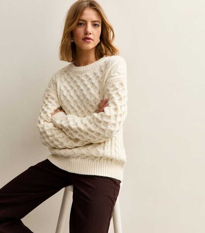 Cream Chunky Cable Knit Jumper