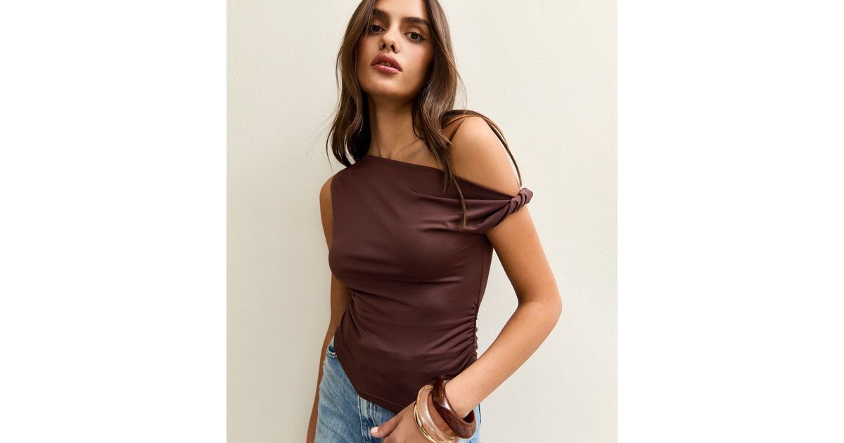 Brown Off The Shoulder Top New Look — free download