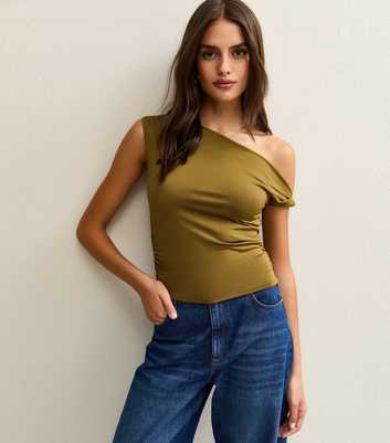 Khaki Off The Shoulder Top