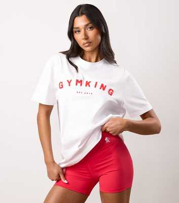 Gym King White Logo Applique T-Shirt 
