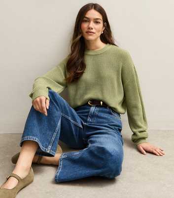 Petite Light Green Knitted Meet-The-Jean Jumper
