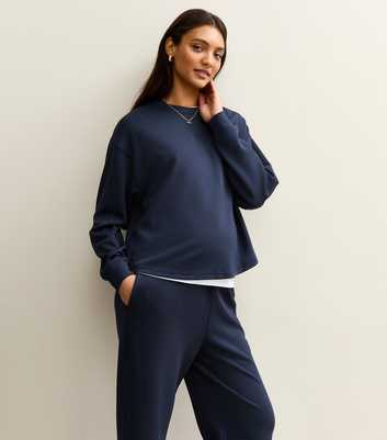 Maternity Premium Navy Jersey Sweatshirt