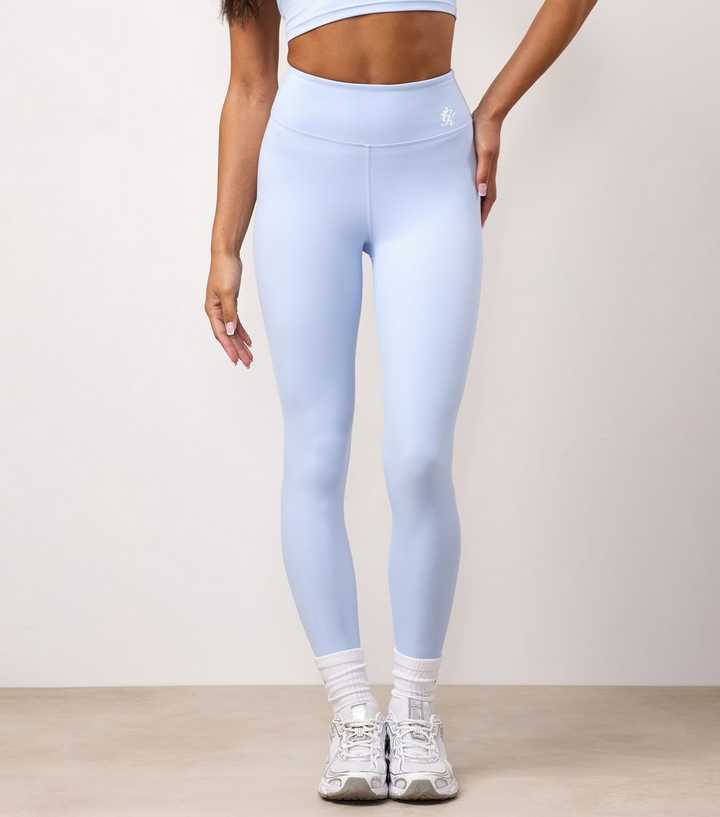 Gym King Light Blue Logo Print Leggings 