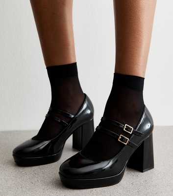 Black Mary Jane Platform Heels