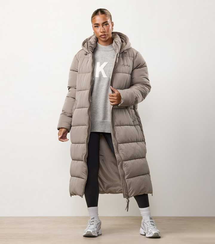 Gym King Light Brown Longline Puffer Jacket