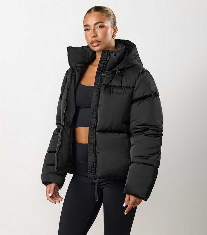 Gym King Black Cropped Padded Jacket