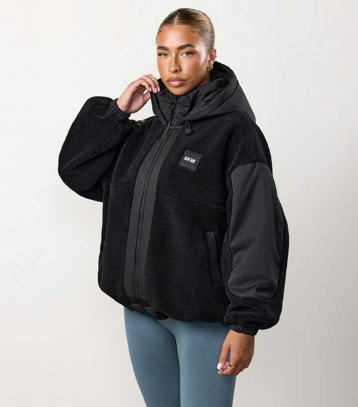 Gym King Black Borg Panelled Hooded Jacket