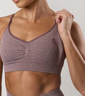 Gym King Light Burgundy Logo Print Sports Bra