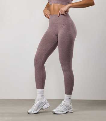 Gym King Light Burgundy Logo Embroidered Leggings