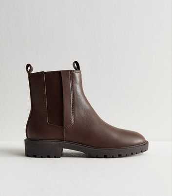 Brown Leather Chelsea Boots