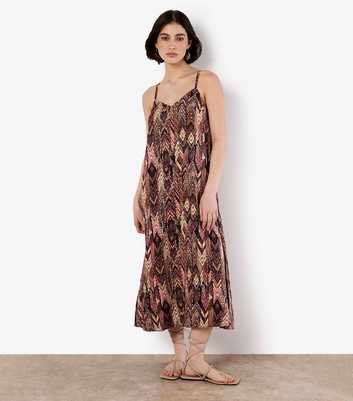 Apricot Brown A-Line Slip Dress