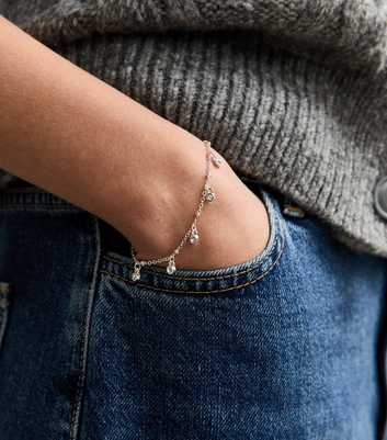 Silver Tone Diamante Charm Bracelet