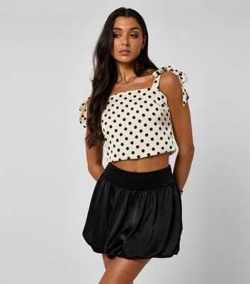 Urban Bliss White Polka Dot Tie Strap Top