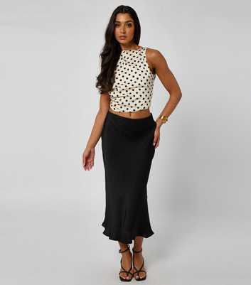 Urban Bliss Black Textured Midi Skirt